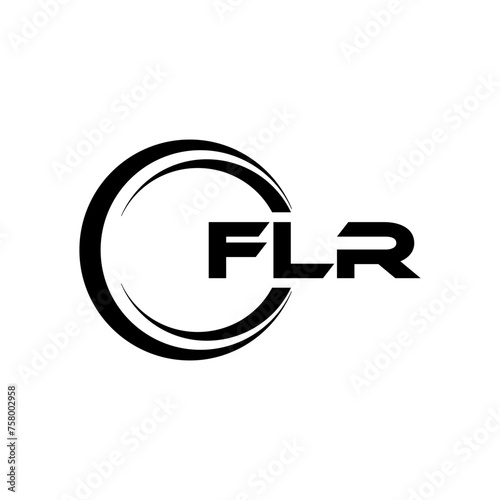 FLR letter logo design with white background in illustrator, cube logo, vector logo, modern alphabet font overlap style. calligraphy designs for logo, Poster, Invitation, etc. photo