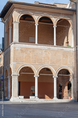 Macerata  Macerata district  Marche region  Italy  Merchants  lodge  Freedom Square