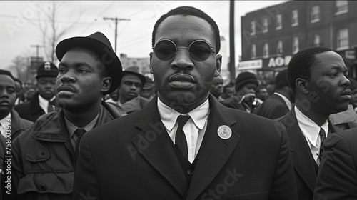 Portrait of Afro American male wearing a suit and glasses