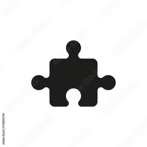 One big piece of the puzzle with empty and clean background inside. Vector silhouette.