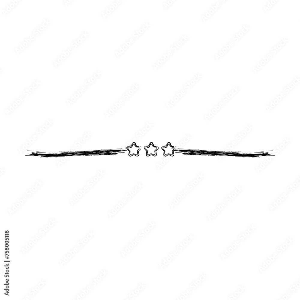 Star frame divider border horizontal line vector shape icon for decorative vintage doodle element for design in vector illustration Star frame divider border horizontal line vector shape icon for decorative vintage doodle element for design in vector illustration