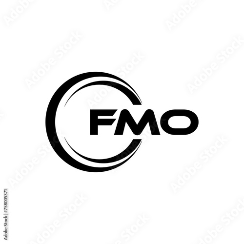 FMO letter logo design in illustration. Vector logo  calligraphy designs for logo  Poster  Invitation  etc.