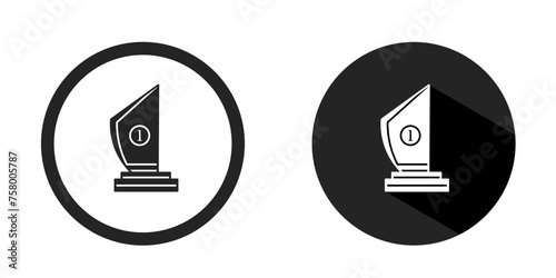 Award logo. Trophy icon vector design black color. Stock vector.