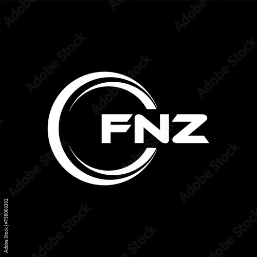 FNZ letter logo design in illustration. Vector logo, calligraphy designs for logo, Poster, Invitation, etc. photo