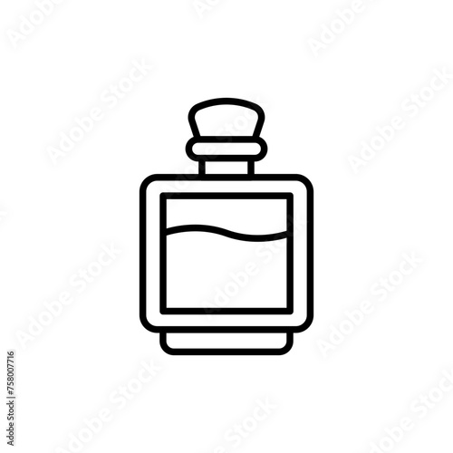 Perfume bottle outline icons, minimalist vector illustration ,simple transparent graphic element .Isolated on white background
