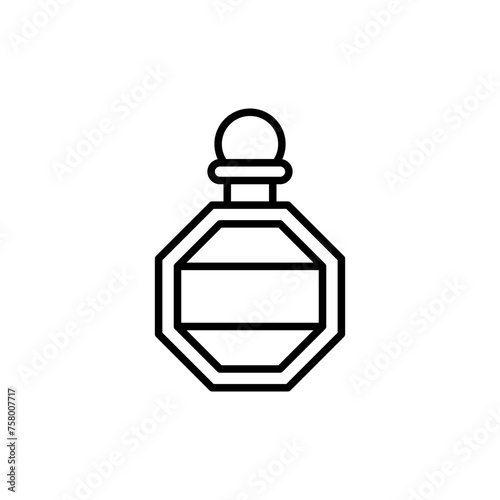 Perfume bottle outline icons, minimalist vector illustration ,simple transparent graphic element .Isolated on white background