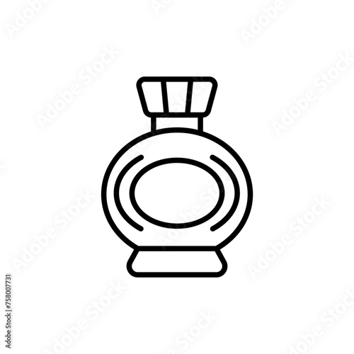 Perfume bottle outline icons, minimalist vector illustration ,simple transparent graphic element .Isolated on white background