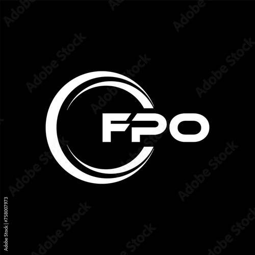 FPO letter logo design in illustration. Vector logo, calligraphy designs for logo, Poster, Invitation, etc. photo