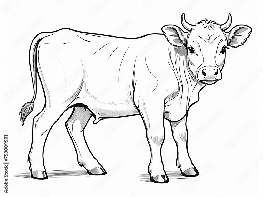 White background A calf