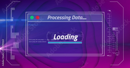 Image of data processing over screen