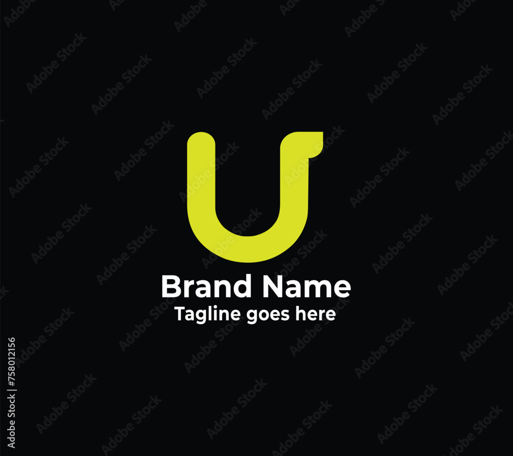 Fototapeta premium U Letter logo. EPS file. Editable Color. CMYK Color mode. Free Font used. Easy To Download.