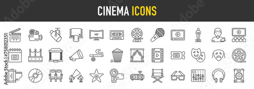 Cinema outline icon set. Vector icons illustration collection