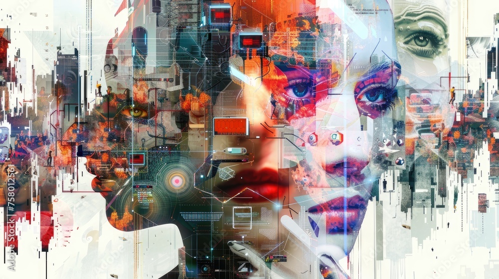 Artificial Intelligence and Technology, illustrating the intricate ...