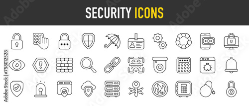 Security outline icon set. Vector icons illustration collection. © nidhi07