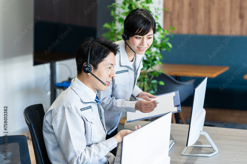 Obraz premium 作業着のオペレーター