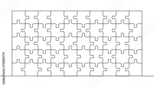 self-drawing one line, push and stack puzzle pieces to build a solid building