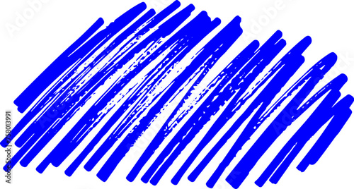 ペンで荒く塗りつぶす　青　手描き