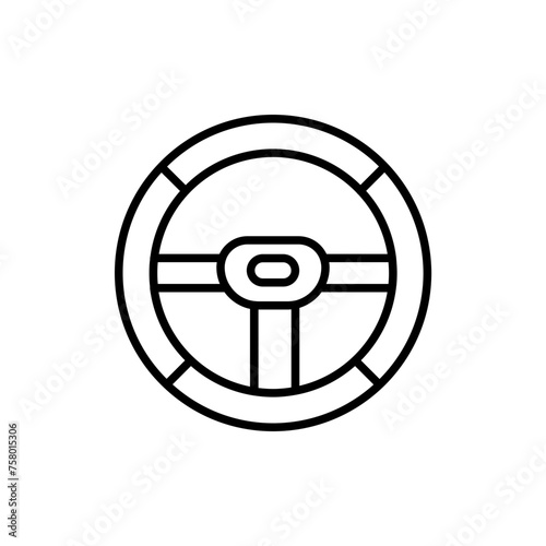 Steering wheel outline icons, minimalist vector illustration ,simple transparent graphic element .Isolated on white background