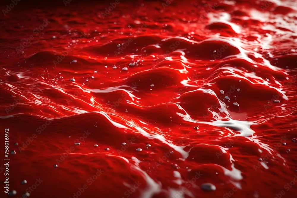 A vibrant red surface with a splash of water on top. Perfect for adding a pop of color and freshness to any design A vibrant red surface with a splash of water on top. Perfect for adding a pop of color and freshness to any design