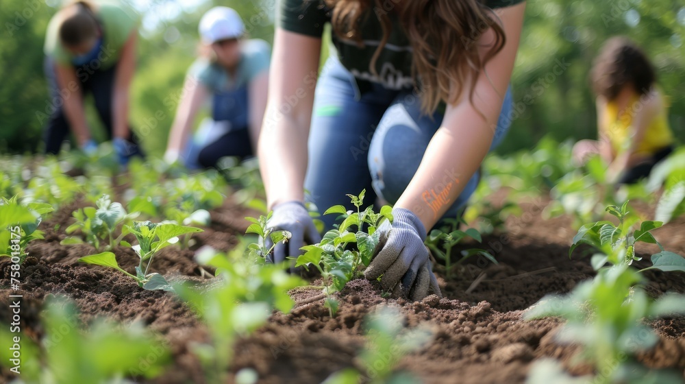 Hosting a community garden planting event to kick off the gardening season