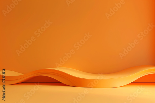 Abstract orange background with light and shadow. 3d rendering illustration