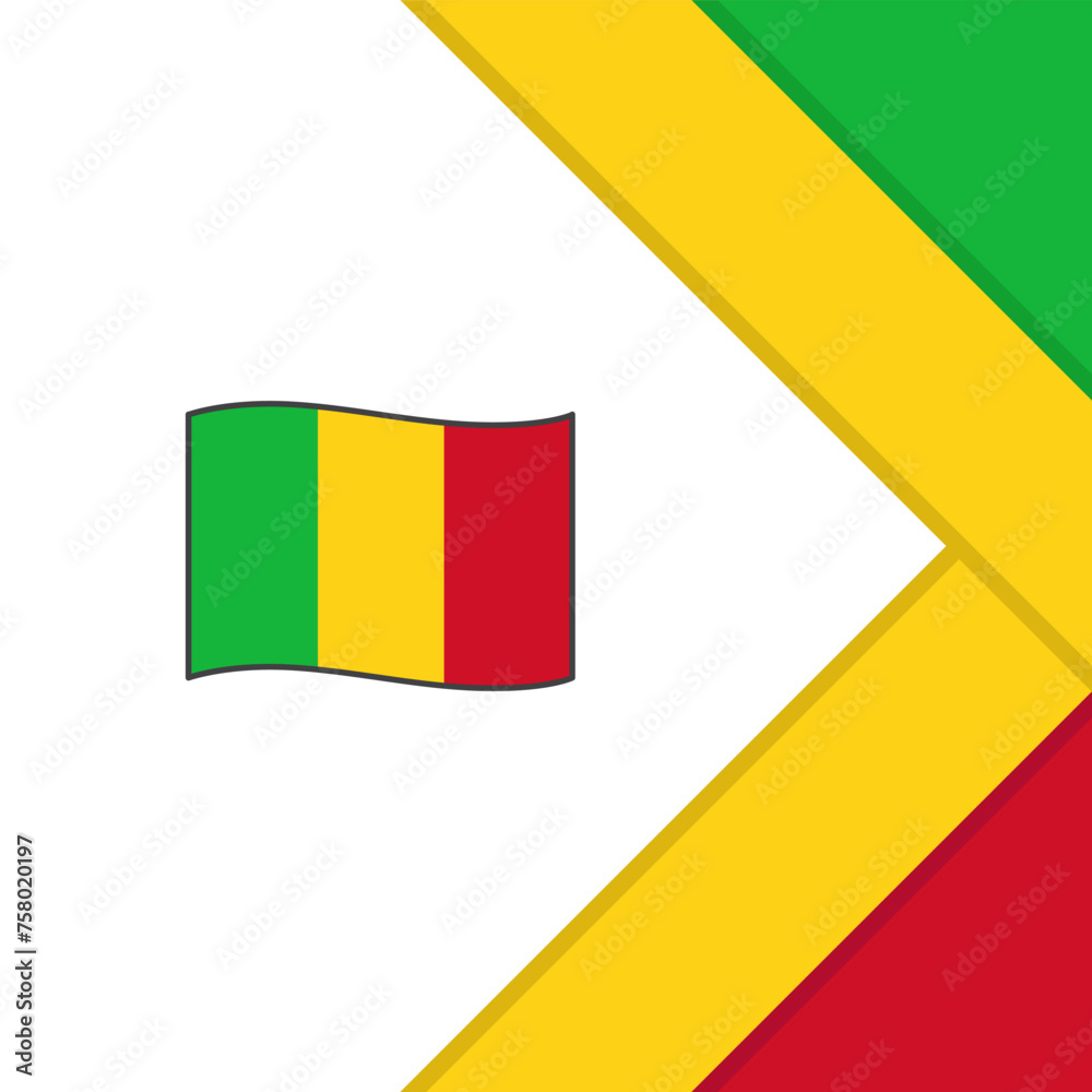 Fototapeta premium Mali Flag Abstract Background Design Template. Mali Independence Day Banner Social Media Post. Mali Cartoon