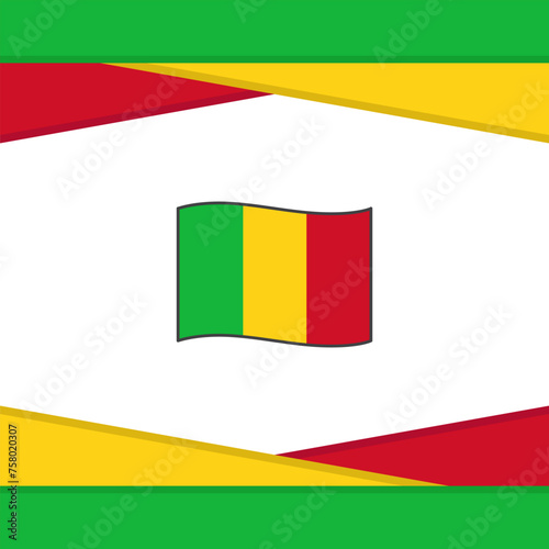 Mali Flag Abstract Background Design Template. Mali Independence Day Banner Social Media Post. Mali Vector
