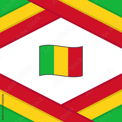 Mali Flag Abstract Background Design Template. Mali Independence Day Banner Social Media Post. Mali Template