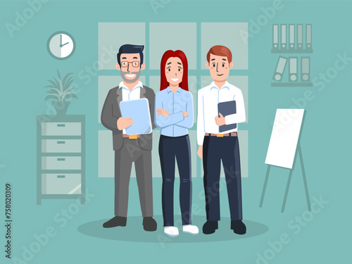 3 people work in office