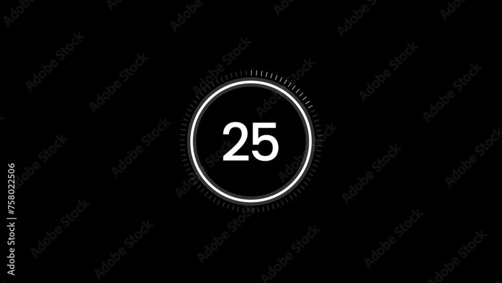 30 second animation from 30 to 0 seconds on black background. 4k video 30 second animation from 30 to 0 seconds on black background. 4k video