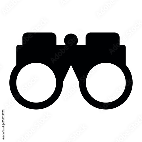 black vector binoculars icon on white background