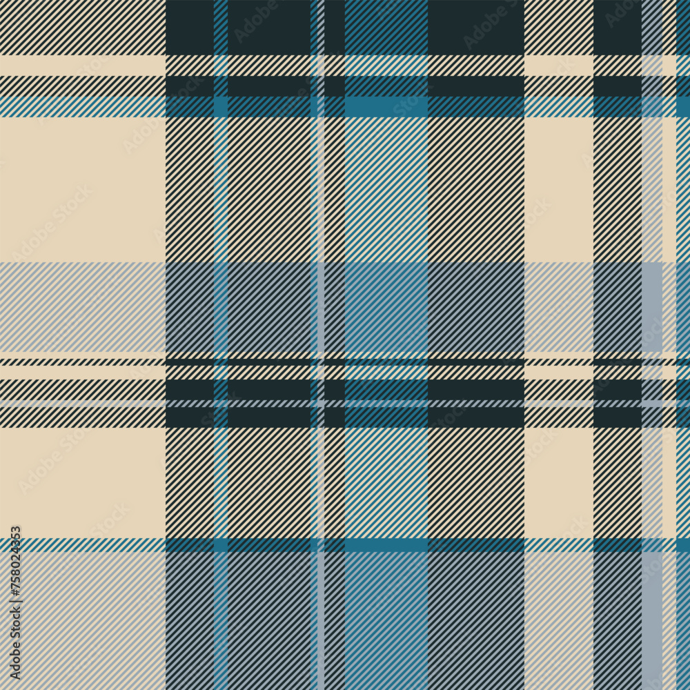 Background texture plaid of vector check tartan with a pattern seamless textile fabric.