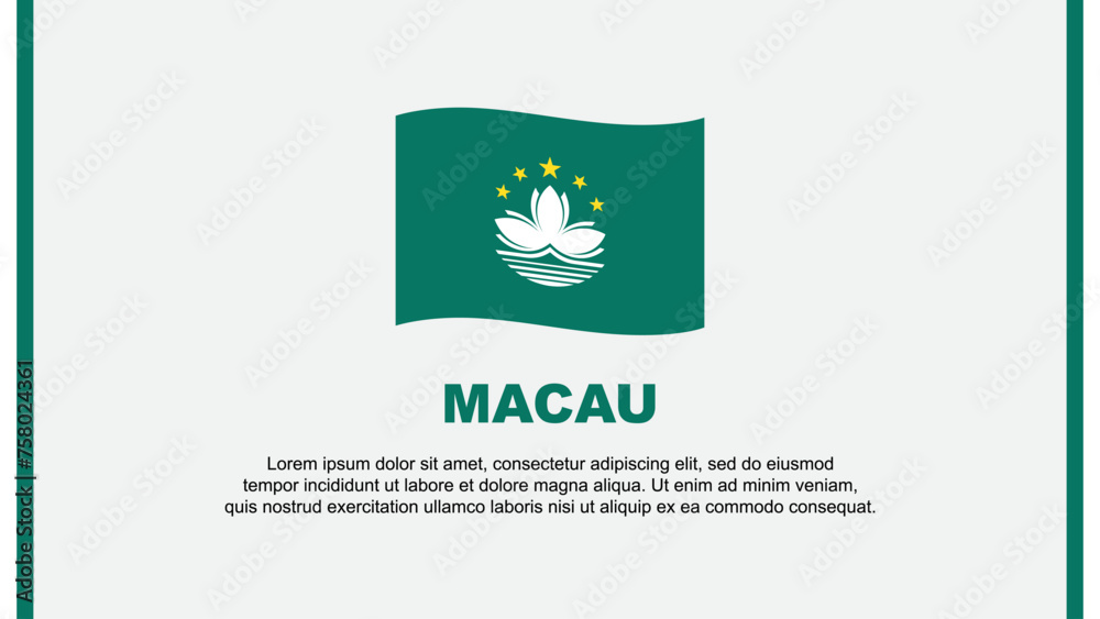 Macau Flag Abstract Background Design Template. Macau Independence Day Banner Social Media Vector Illustration. Macau Cartoon Macau Flag Abstract Background Design Template. Macau Independence Day Banner Social Media Vector Illustration. Macau Cartoon
