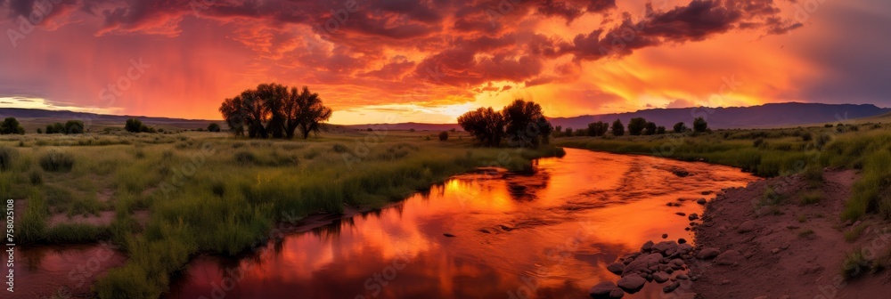 Obraz premium Awe inspiring panoramic view showcasing the beauty of diverse and stunning landscapes