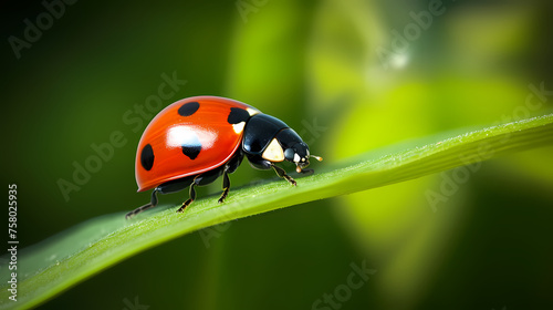 A close-up macro photo of a vibrant ladybug © Derby