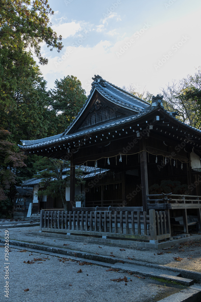 日本　滋賀県近江八幡市にある日牟禮八幡宮の能舞台