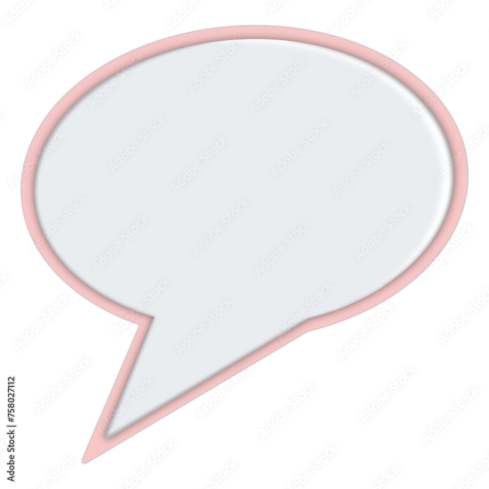 Pink 3D Speech Bubble Icon Isolated on White Pink 3D Speech Bubble Icon Isolated on White