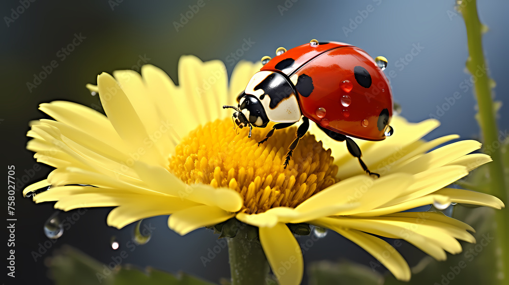 Obraz premium Macro shot, beautiful ladybug