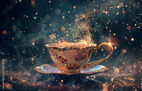 A teacup overflowing with stardust