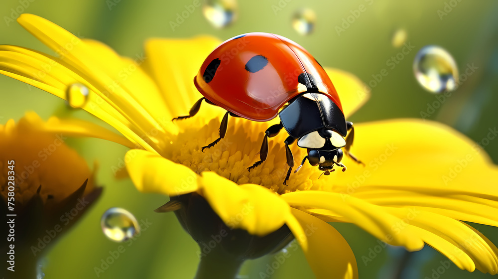 Macro shot, beautiful ladybug Macro shot, beautiful ladybug