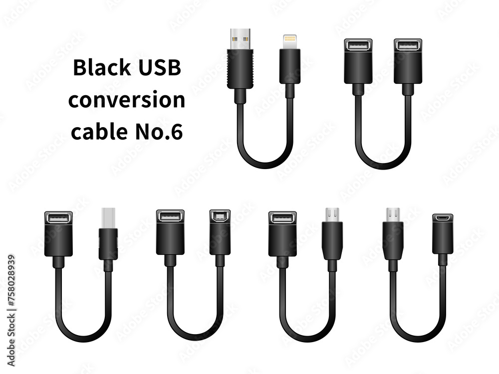 黒いUSB変換ケーブル No.6 黒いUSB変換ケーブル No.6