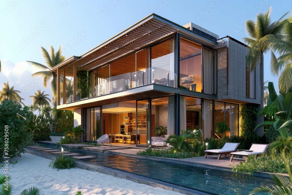 An eco-friendly beach house equipped An eco-friendly beach house equipped