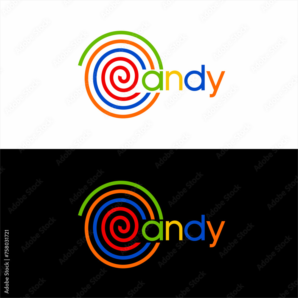 Candy logo design. Illustration with candy symbol on letter C. Candy logo design. Illustration with candy symbol on letter C.