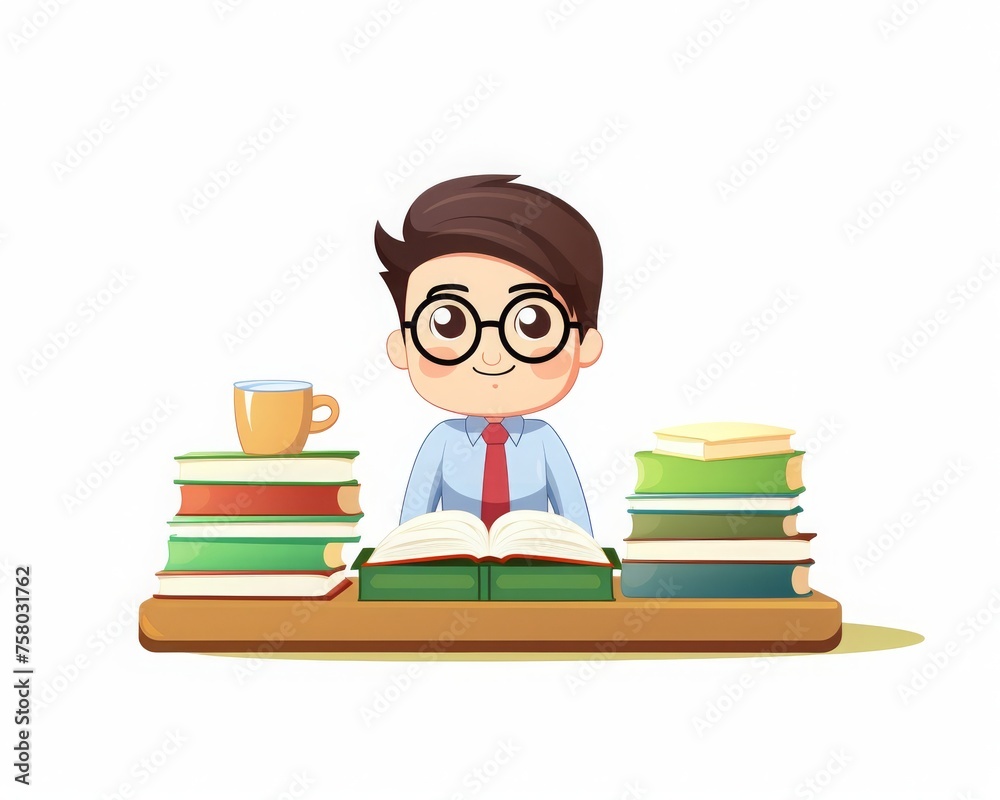 A teacher organizing textbooks and lesson plans on a desk cute A teacher organizing textbooks and lesson plans on a desk cute