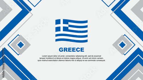 Greece Flag Abstract Background Design Template. Greece Independence Day Banner Wallpaper Vector Illustration. Greece Background