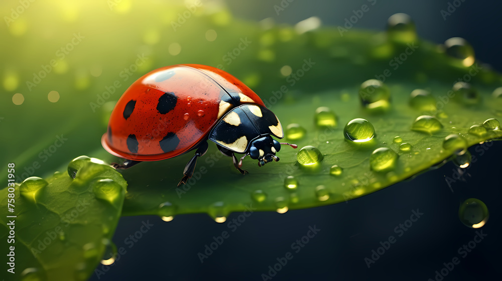 Macro shot, beautiful ladybug Macro shot, beautiful ladybug