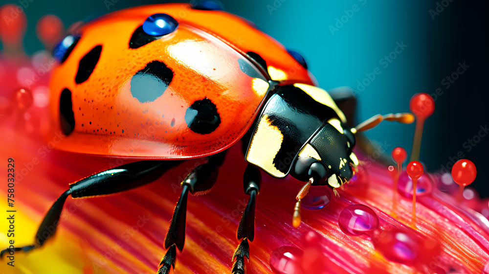 Macro shot, beautiful ladybug Macro shot, beautiful ladybug