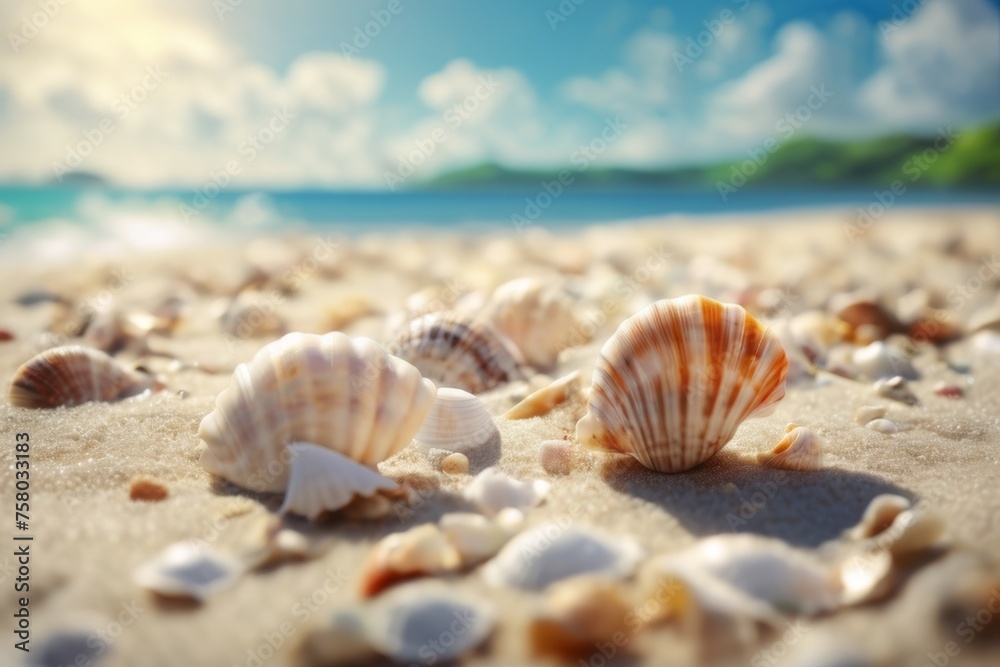 the sea abstract background vacation shells sand beach the sea abstract background vacation shells sand beach