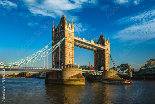 Tower Bridge by river thames located in London, England, United kingdom