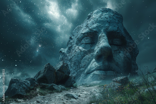 A hidden valley of giants where colossal statues come to life at night